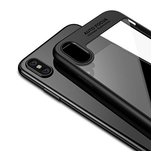 Transparent Soft TPU Auto Focus Black Back Case Cover for Apple Iphone X - Enthopia