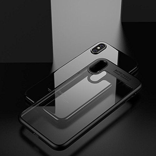 Transparent Soft TPU Auto Focus Black Back Case Cover for Apple Iphone X - Enthopia