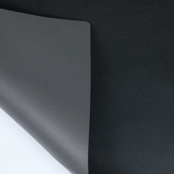 Vegan Leather Desk Mat - Grey and Black - 2-in-1 - Enthopia
