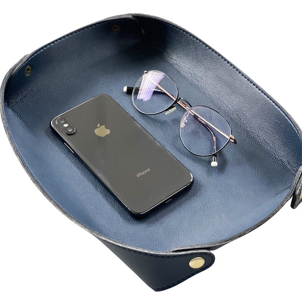 Vegan Leather Desk Tray (Blue) - Enthopia