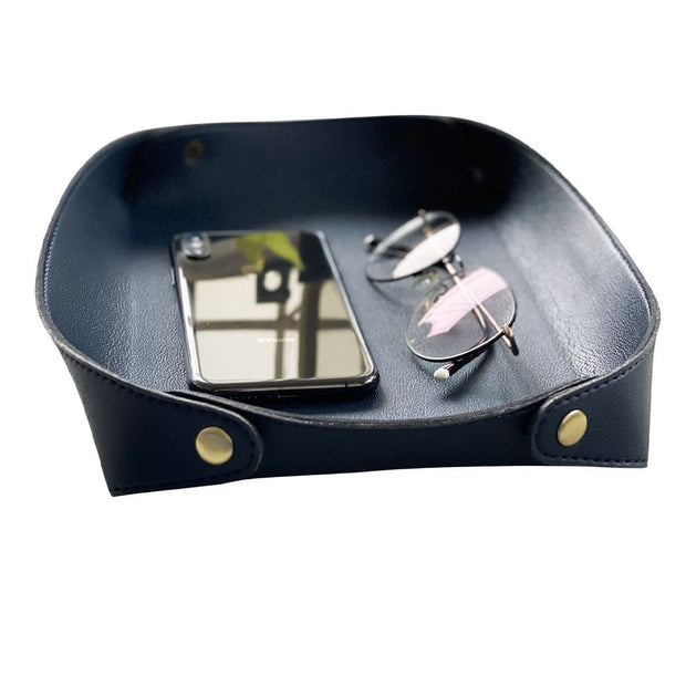 Vegan Leather Desk Tray (Blue) - Enthopia