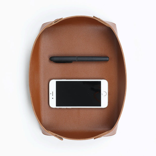 Vegan Leather Desk Tray (Tan) - Enthopia